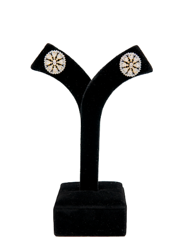 Royal Bloom Zircon Bridal Stud Earrings